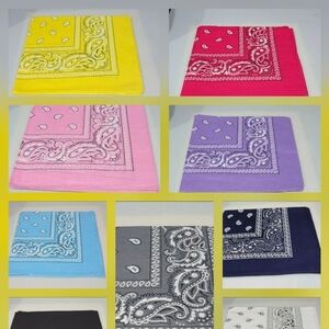 100% Cotton Paisley Print Scarf Bandana NWOT 13 pack